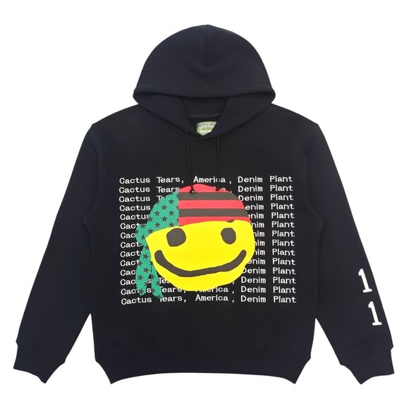Denim Tears x CPFM Cactus Smiley Hoodie Sweatshirt Black - Picture 1 of 3